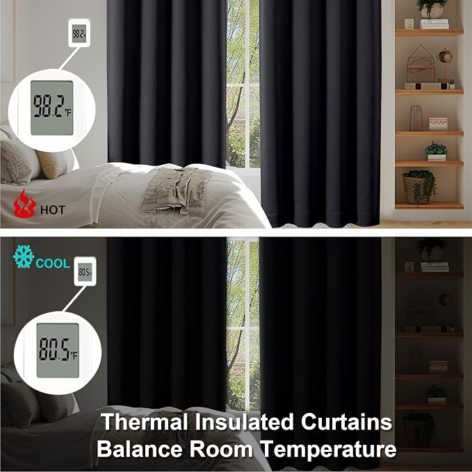 Simplebrand Ava Halloween Black Blackout Curtains