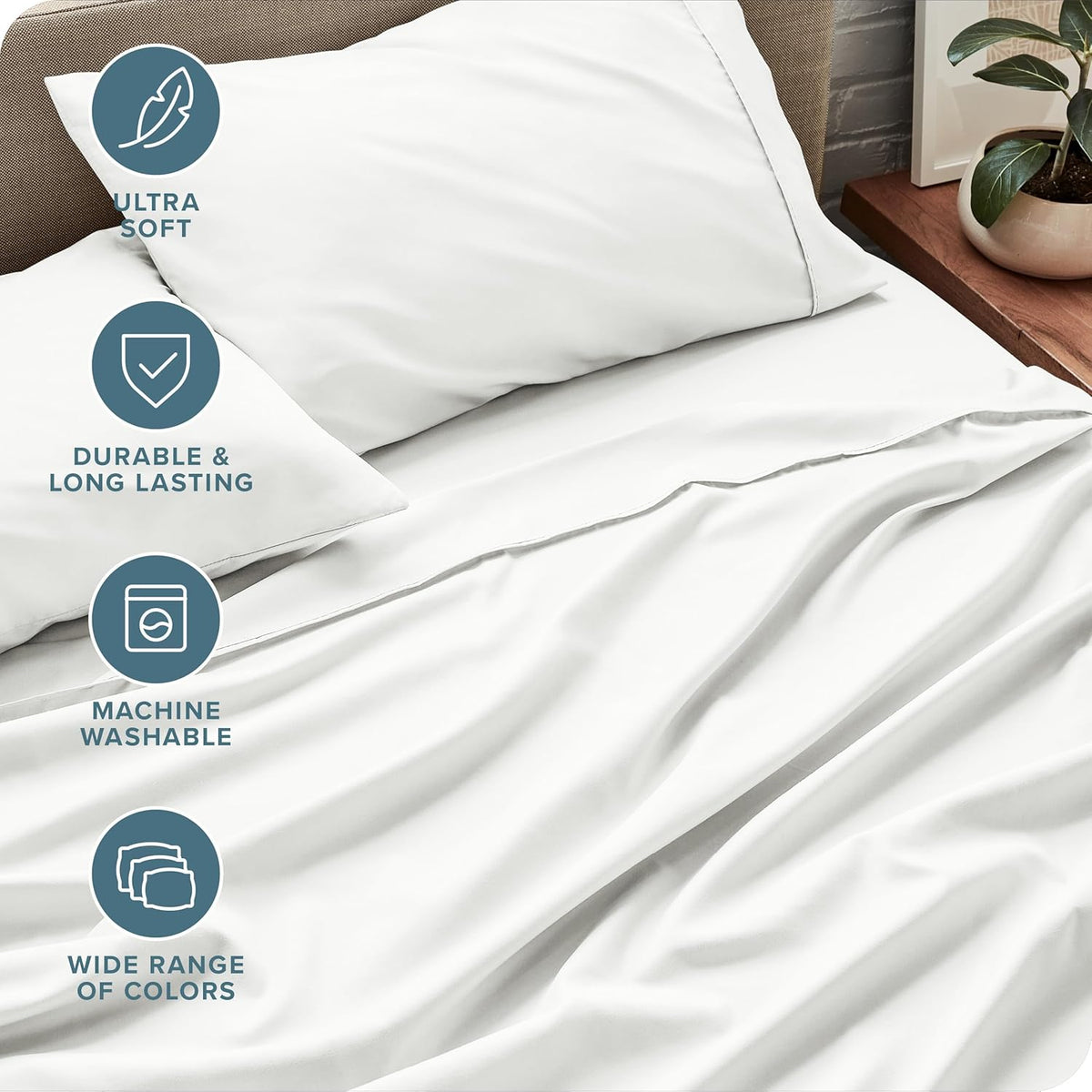 Bare Home Full Sheet Set - Luxury 1800 Ultra-Soft Microfiber Full Bed Sheets - Double Brushed - Deep Pockets - Easy Fit - 4 Piece Set - Bedding Sheets & Pillowcases (Full, Cream)