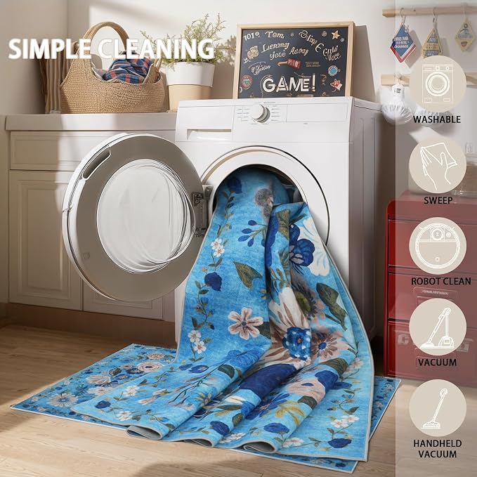 Rug for Hallways Kitchen Rug 2x8, Non Slip Washable Rugs