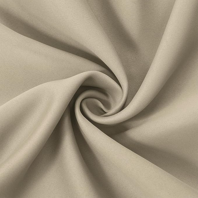 LEMOMO Beige Thermal Blackout Curtains/42 x 63 Inch/Set of 2 Panels Room