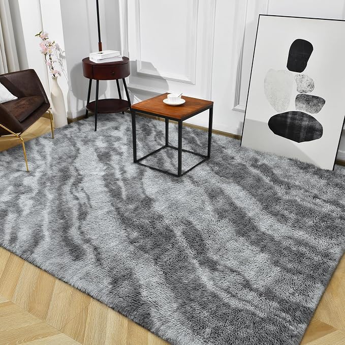 TWINNIS Super Soft Shaggy Rugs Fluffy Carpets, 4x5.9 Feet, Indoor Modern Plush