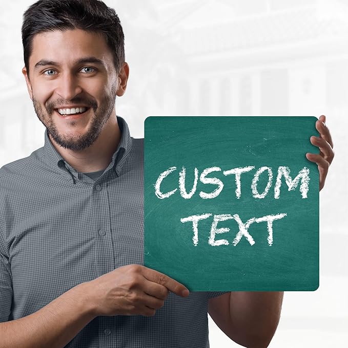 Custom Sign, Custom Street Sign, 11 Font Colors, 13 Font Styles, 4 Hole Options, 22 Sizes, 12x12 Inches, Rust Free DiBound, Fade Resistant, Made in USA by My Sign Center (Chalkboard Green)