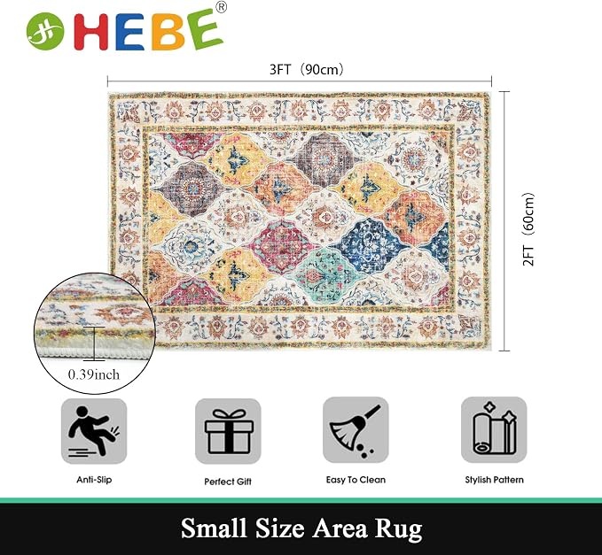 HEBE Washable Area Rug