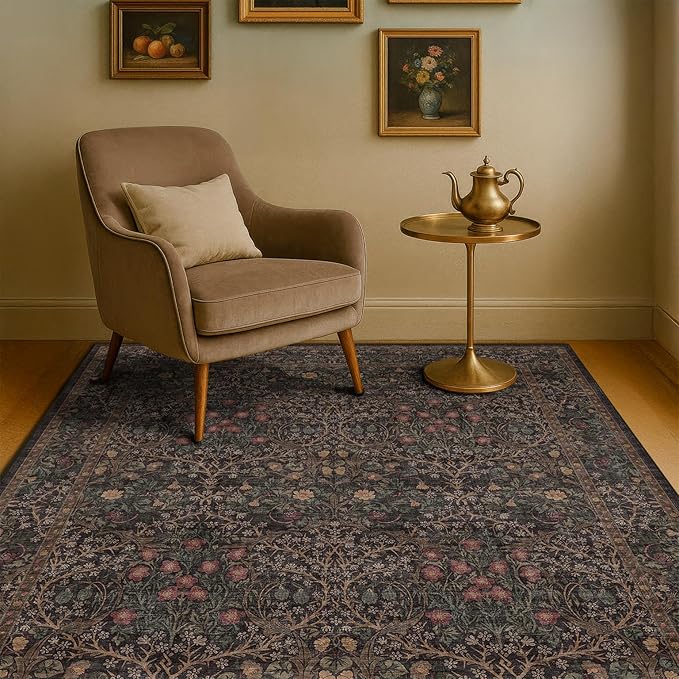 Washable Dark Brown 4x6 Area Rugs