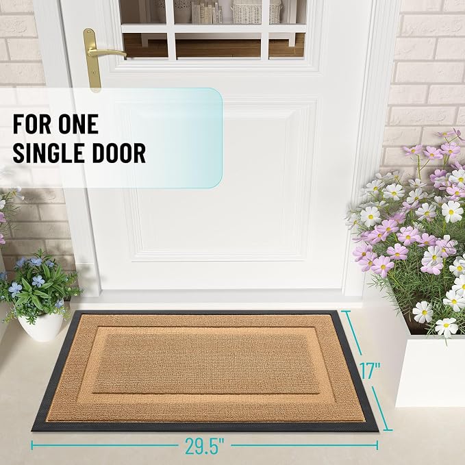 OLANLY Front Door Mat Indoor Outdoor Entrance, Waterproof All-Season,