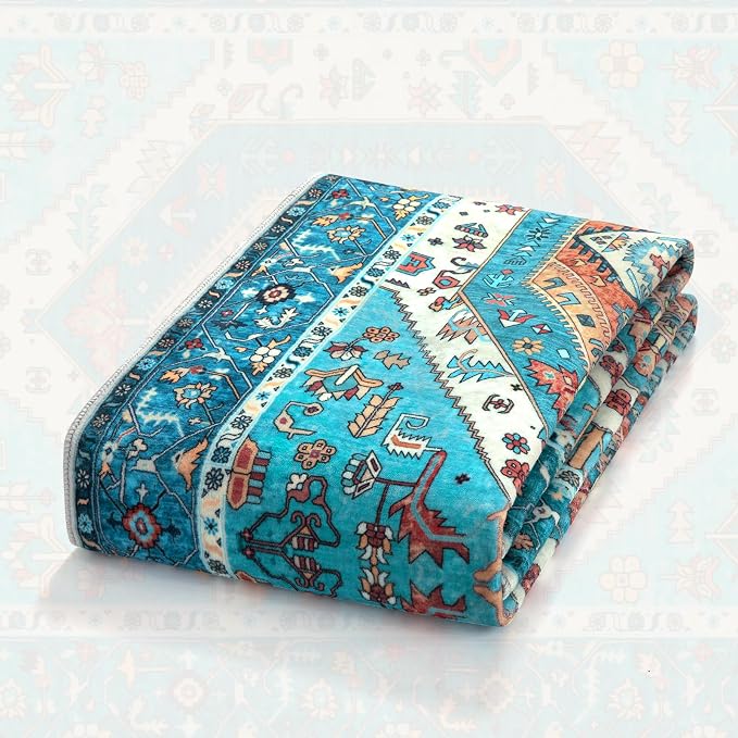 SERISSA Area Rug 3x5 Boho Blue Rugs