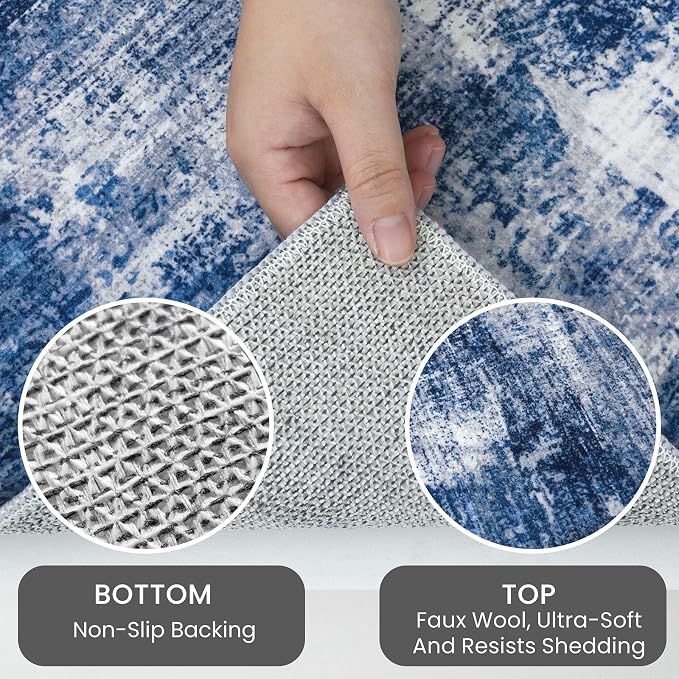 IOHOUZE Abstract Runner Rug 3x14 Ft Washable Runners