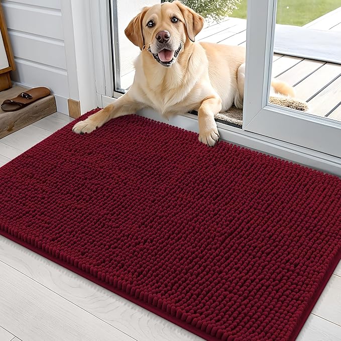 OLANLY Dog Door Mat for Muddy Paws 36x24, Absorbs Moisture and Dirt, Absorbent