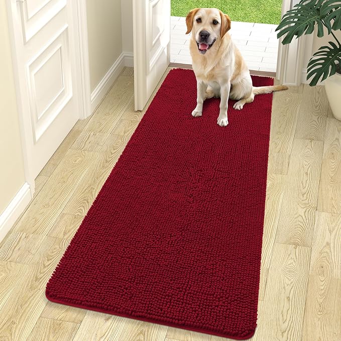 OLANLY Dog Door Mat for Muddy Paws 70x24, Absorbs Moisture and Dirt, Absorbent