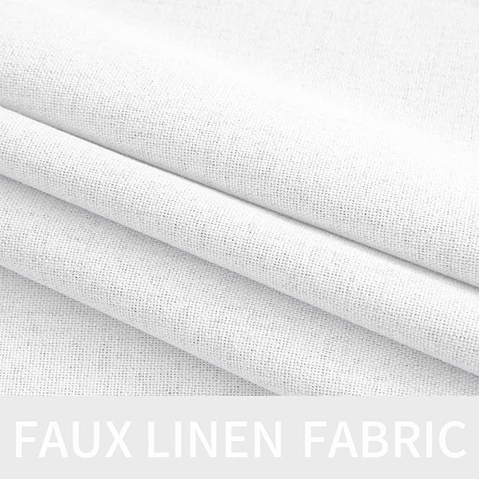 MIULEE Linen Textured Curtains Solid 100% Blackout