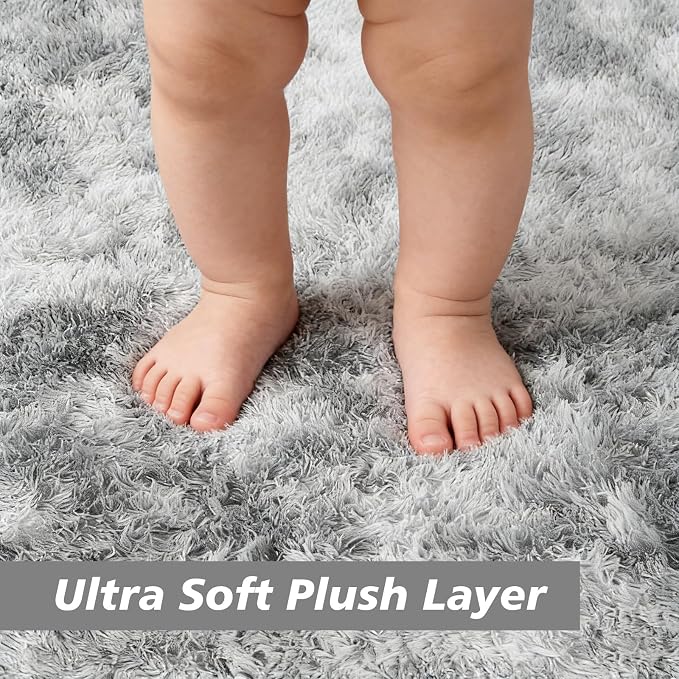 Tie-Dyed Fluffy Round Rug, Soft Area Rugs