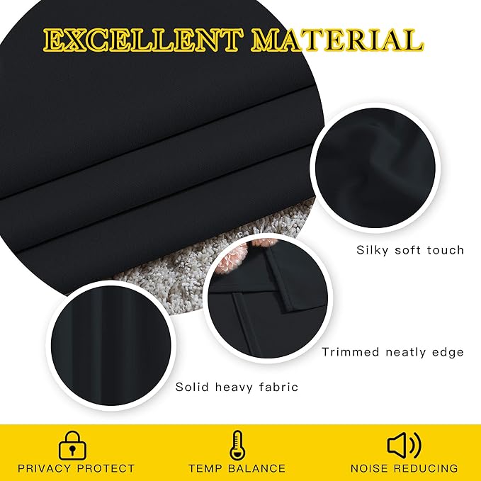 NICETOWN Black Curtains for Boys Room
