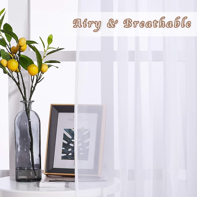 NICETOWN Voile Sheer Curtains for Windows, Grommet Elegant Airy Lightweight