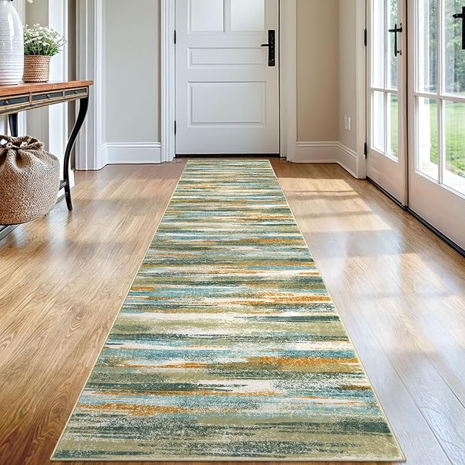Lansny Modern Abstract Runner Rug 2x12