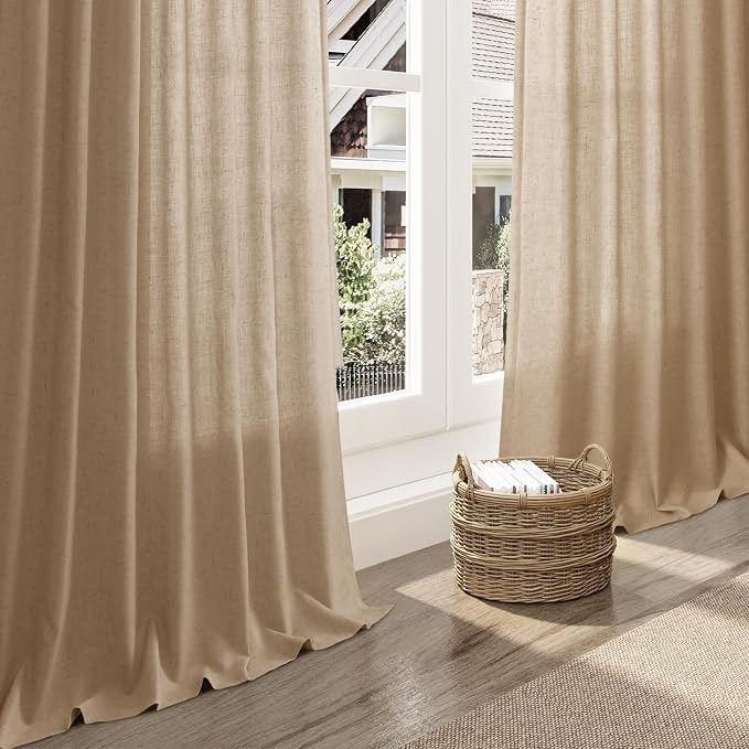 Nanspring Sand Beige Curtains 96 Inches Long