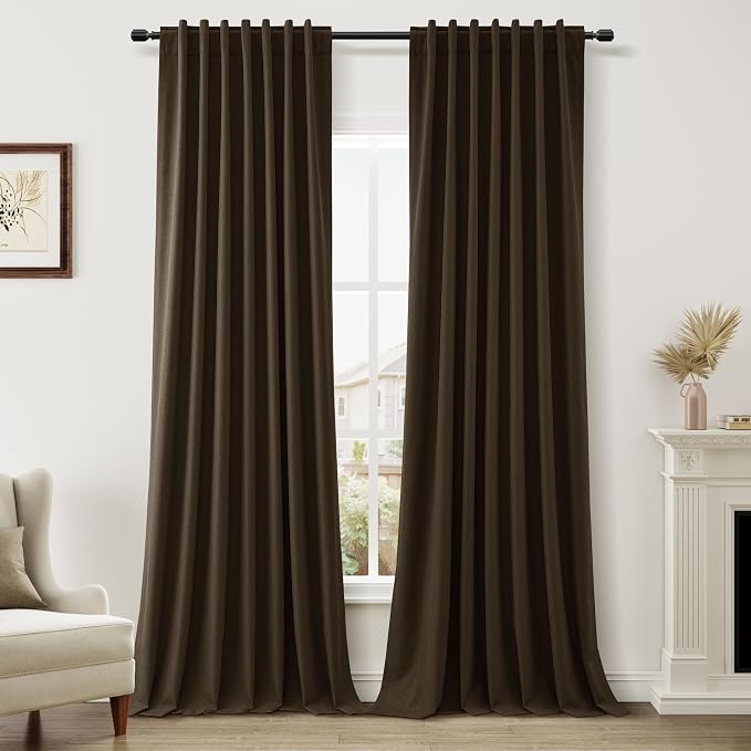 Guken 100% Blackout Curtains 120 Inch Length 2 Panels Set