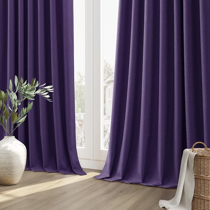 Guken 100% Blackout Curtains 84 Inch Length 2 Panels Set