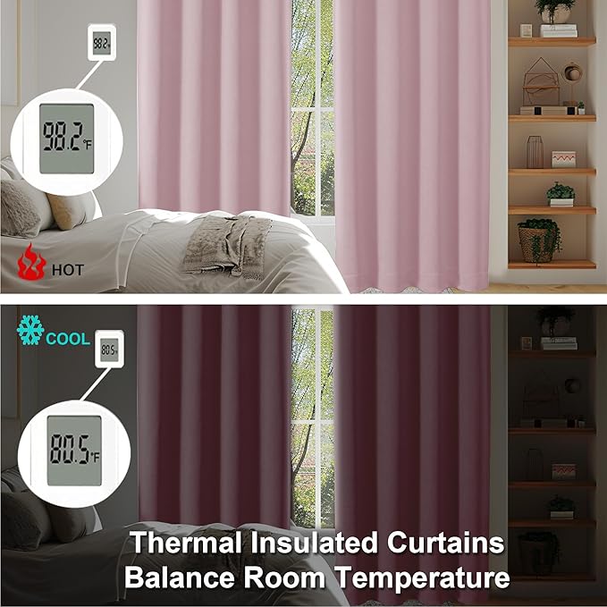 Simplebrand Ava Blush Blackout Curtains