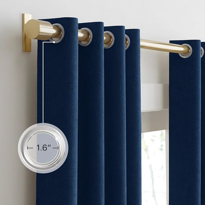 NICETOWN 100% Absolutely Blackout Linen Curtains