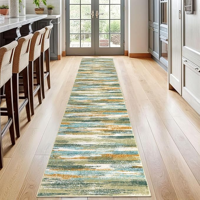 Lansny Modern Abstract Runner Rug 2x12