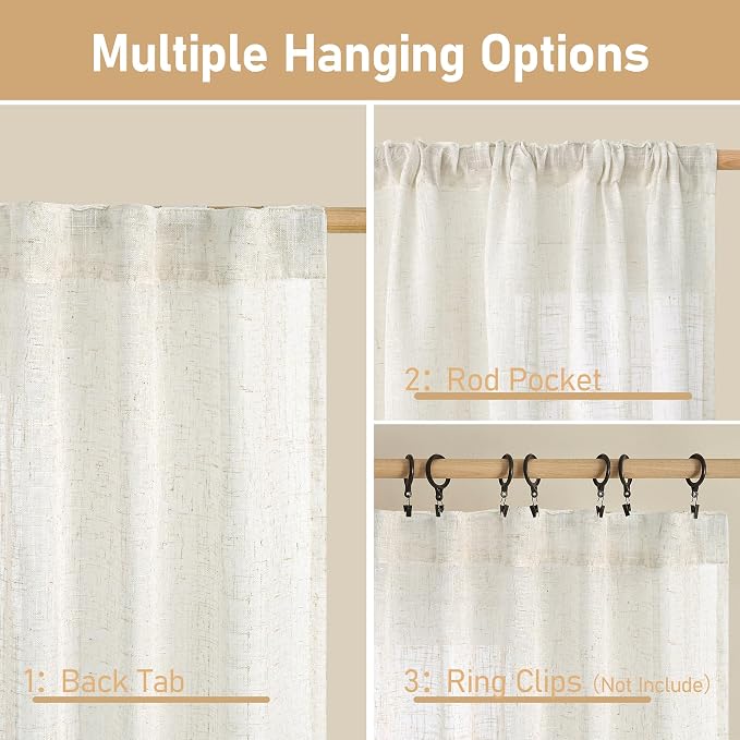 LAMIT Extra Wide Linen Curtains