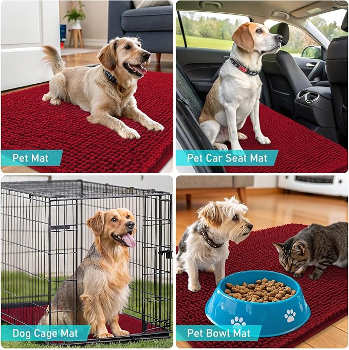 OLANLY Dog Door Mat for Muddy Paws 70x24, Absorbs Moisture and Dirt, Absorbent