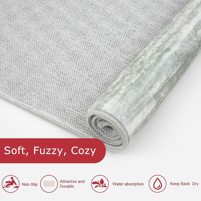 KOZYFLY Kitchen Runner Rug for Hallway Non-Slip Modern Abstract Runner Rug 2x5
