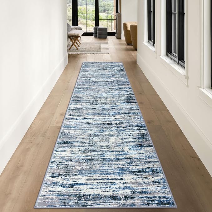 Lansny Modern Abstract Runner Rug 3x10