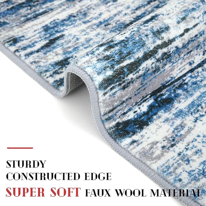 Lansny Modern Abstract Runner Rug 2x10