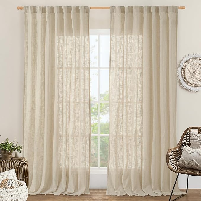 LAMIT Extra Wide Linen Curtains