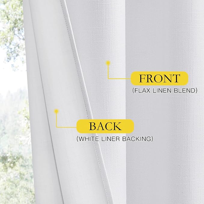 NICETOWN 100% Absolutely Blackout Linen Curtains