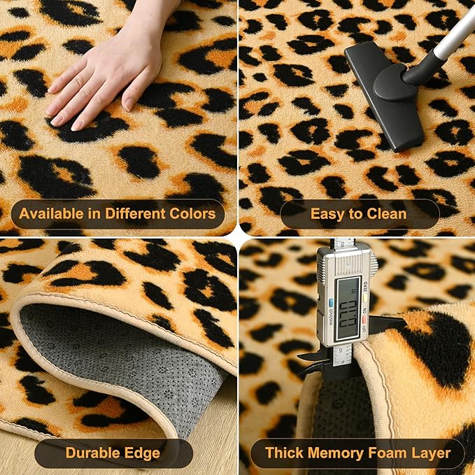 Amearea Soft Leopard Runner Rugs