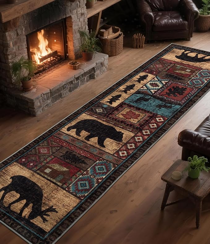 Rustic Cabin Runner Rug 2x8 Indoor Door Mat