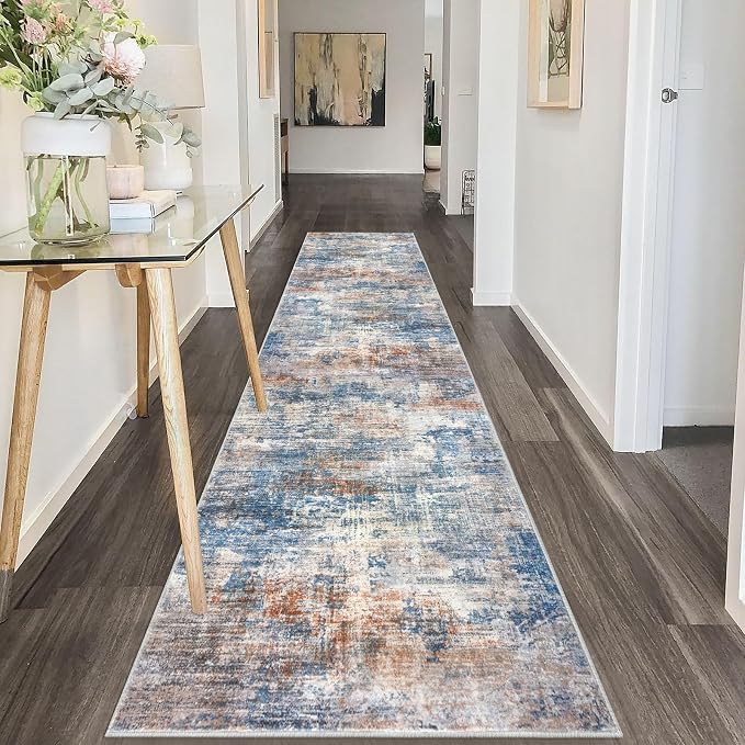 IOHOUZE Abstract Runner Rug 2x10 Ft Washable Runners