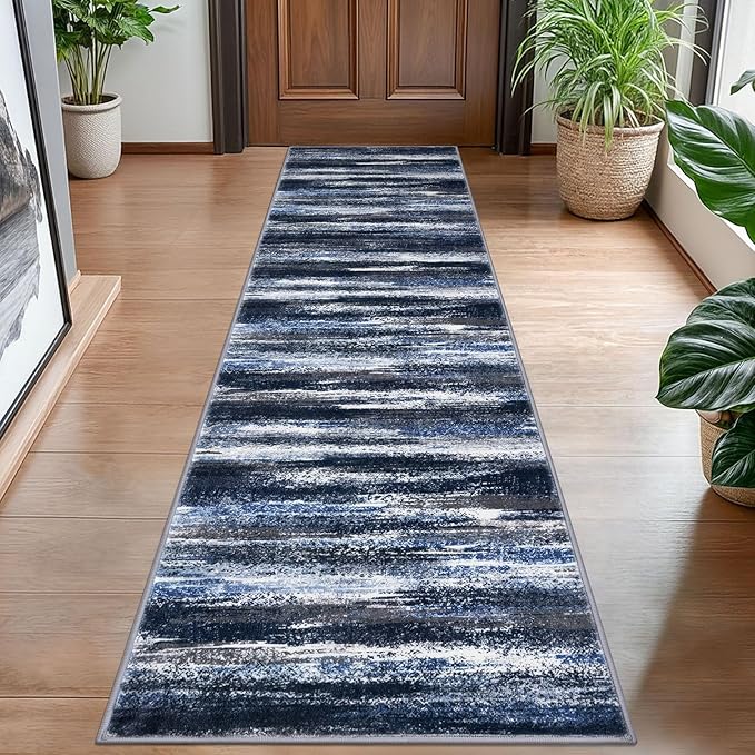Lansny Modern Abstract Hallway Runner Rug