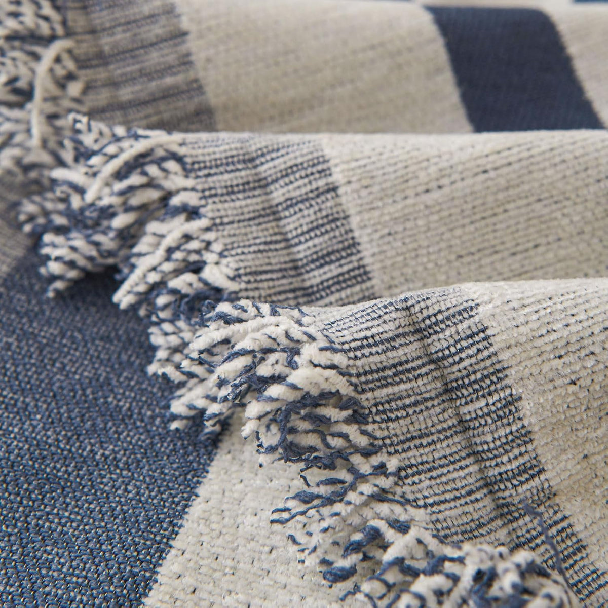 STACYPIK Reversible Boho Blue Beige Couch Cover for 2 Cushion Couch Sofa Cover for Dogs Anti-Scratch Furniture Protector Cover with Tassels for Pet Cat Non-Slip Loveseat Cover for Sectional-71X90IN