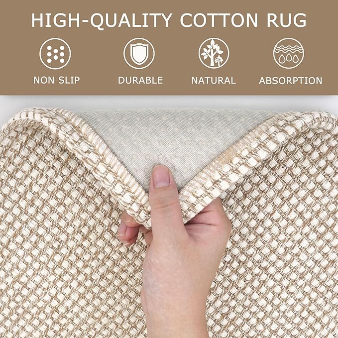 KOZYFLY Runners for Hallways 2x6 ft Washable Kitchen Runner Non Slip Rubber