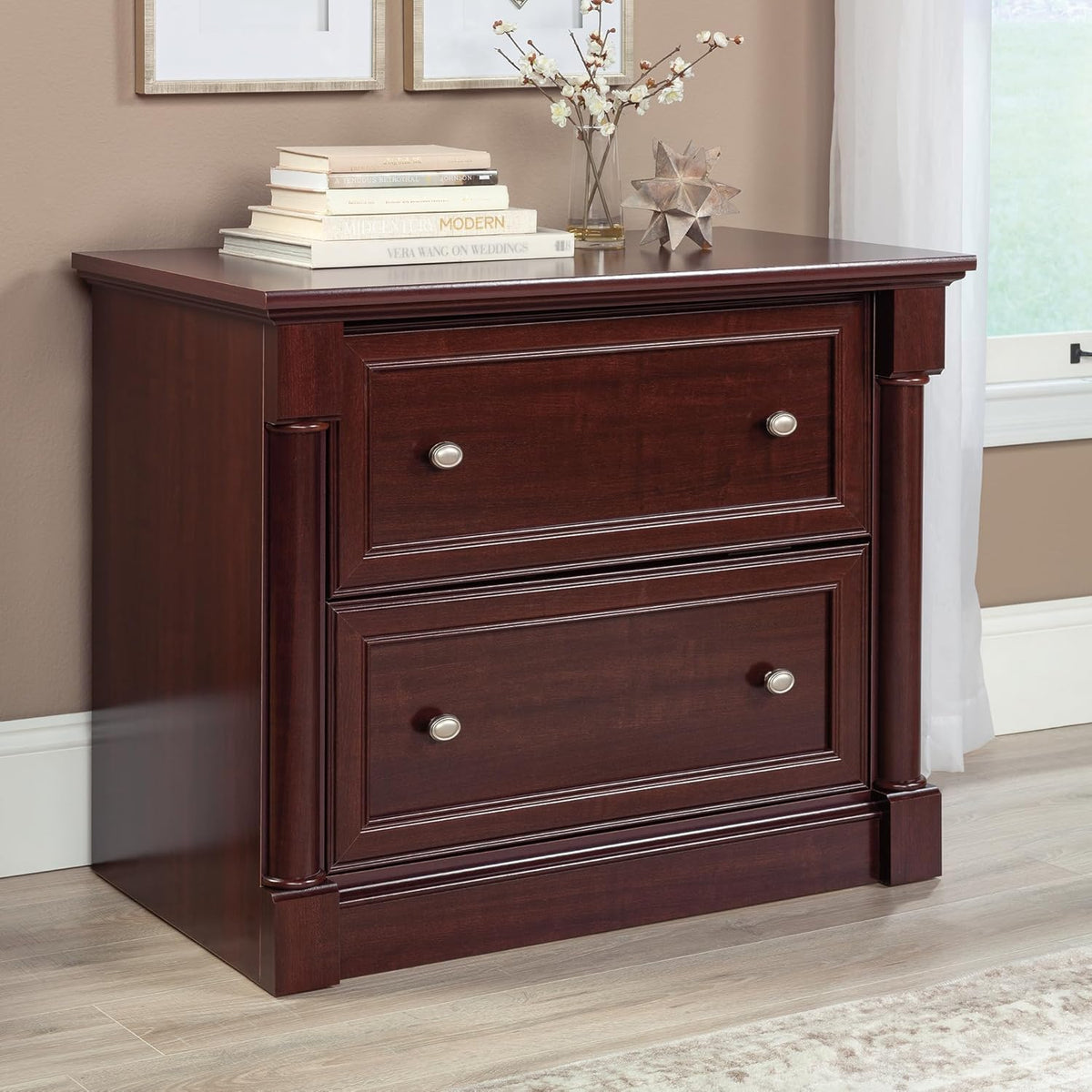 Sauder Palladia Lateral File, L: 36.81" x W: 22.01" x H: 29.62", Select Cherry