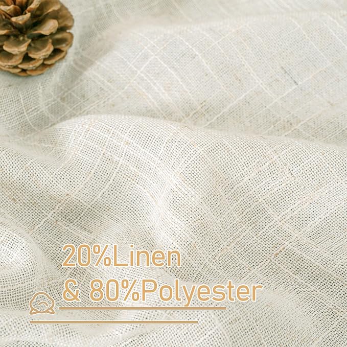 LAMIT 102 inch Semi Sheer Linen Curtains