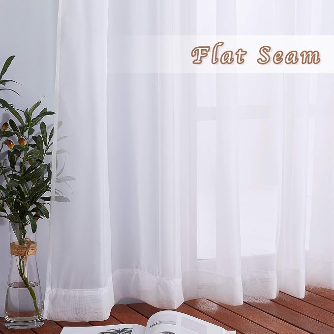 NICETOWN Voile Sheer Curtains for Windows, Grommet Elegant Airy Lightweight