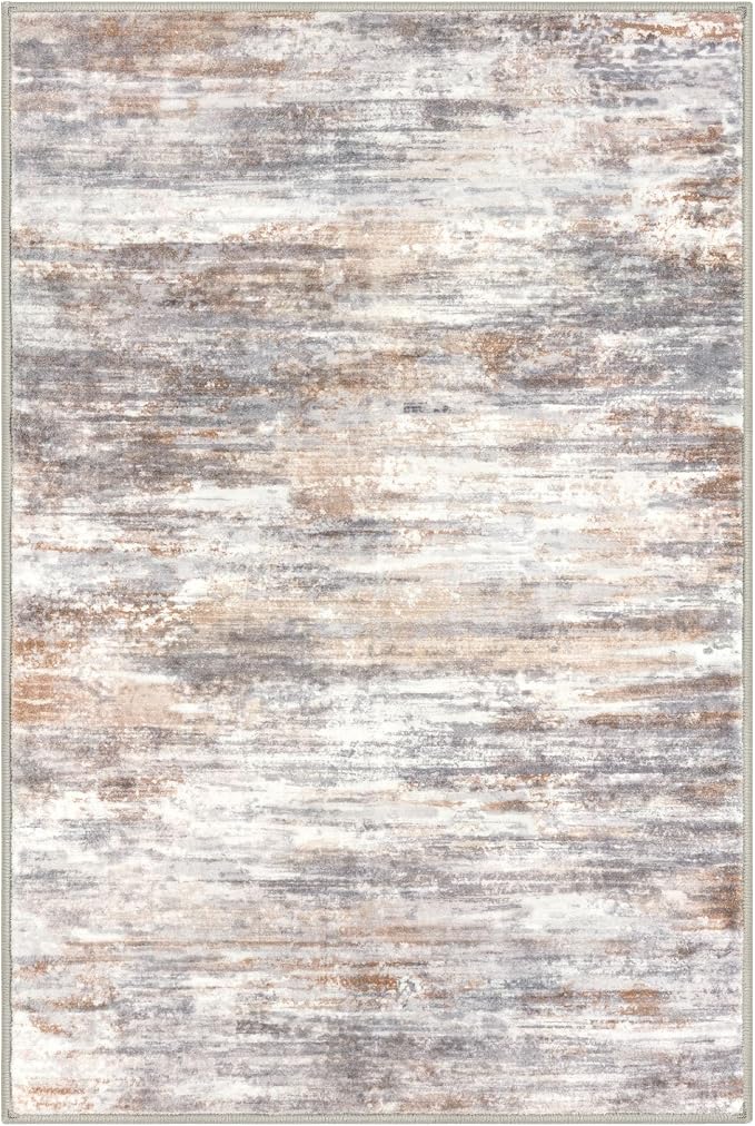KOZYFLY Modern Abstract Small Area Rugs 2x3, Washable Kitchen Rug Non-Slip Soft