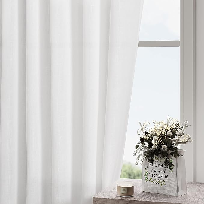 White Linen Curtains 84 Inches Long