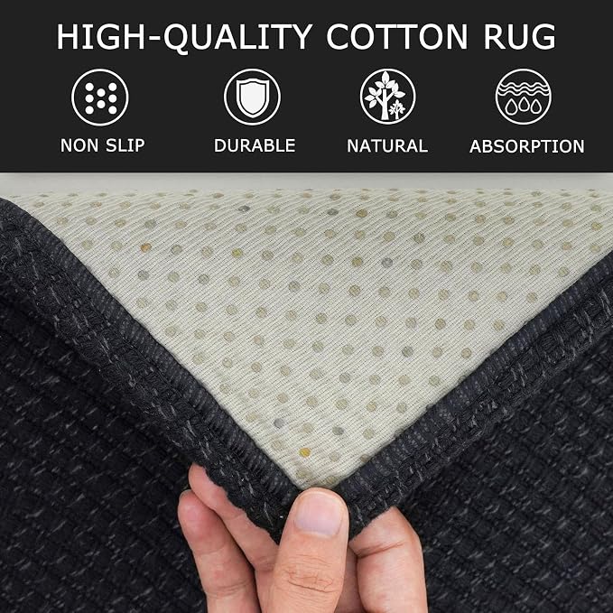 KOZYFLY Runners for Hallways 3x10 ft Washable Kitchen Runner Non Slip Rubber