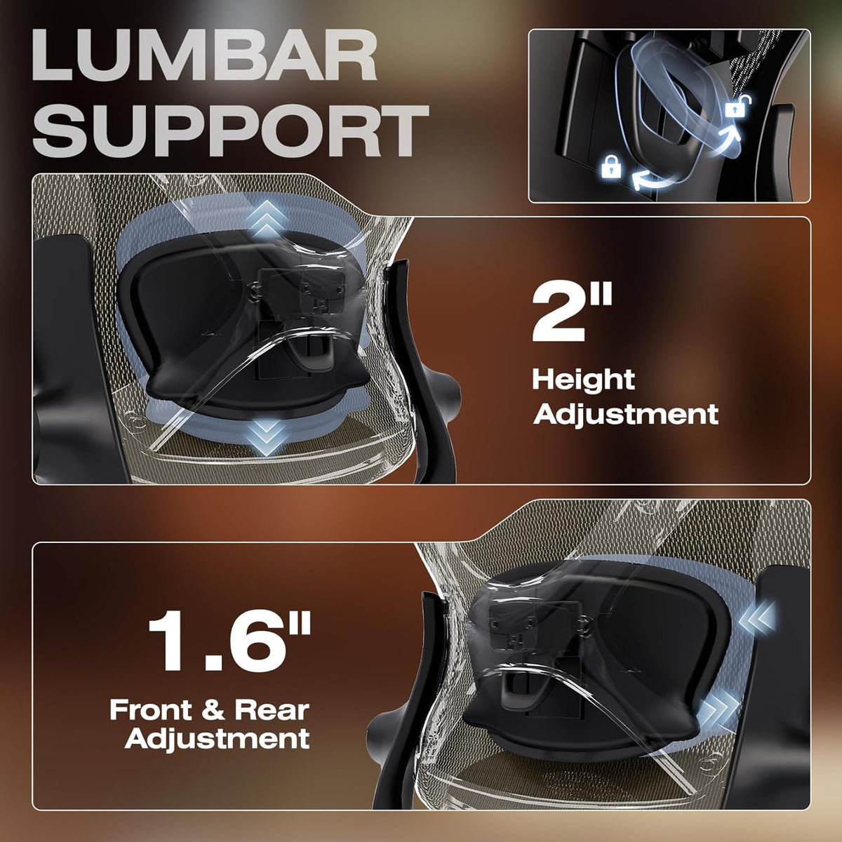 ELABEST X100 Ergonomic Office Chair with Footrest, Big and Tall Home Desk Chair with 5D Flip-Up Arms, Adjustable 3D Lumbar Support,High Back Rolling Computer Chair, Swivel Mesh Chairs (Coffee Break)