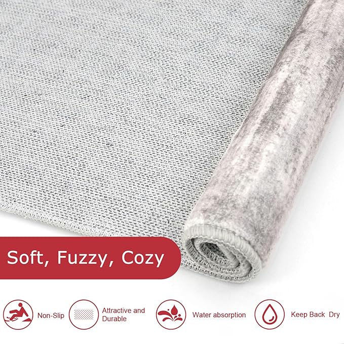 KOZYFLY Modern Abstract Hallway Runner Rug, 2.6x8 Washable Rug Runner Non-Slip