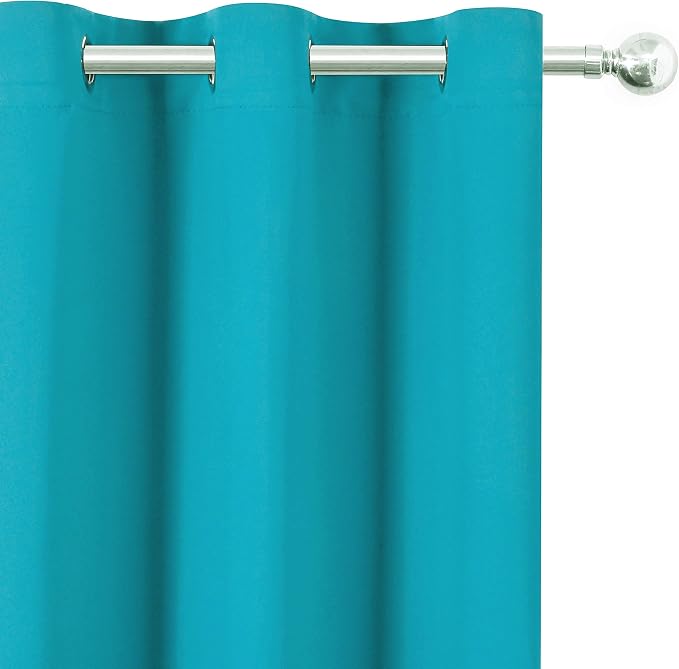 LEMOMO Turquoise Thermal Blackout Curtains/52 x 72 Inch/Set of 2 Panels Room
