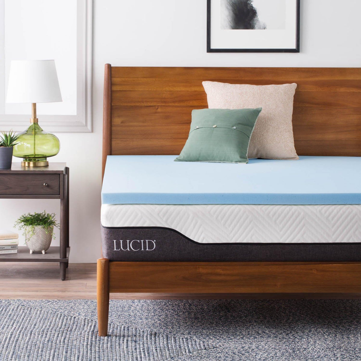 LUCID 2-Inch Ventilated Gel Infused Memory Foam Mattress Topper - Twin XL