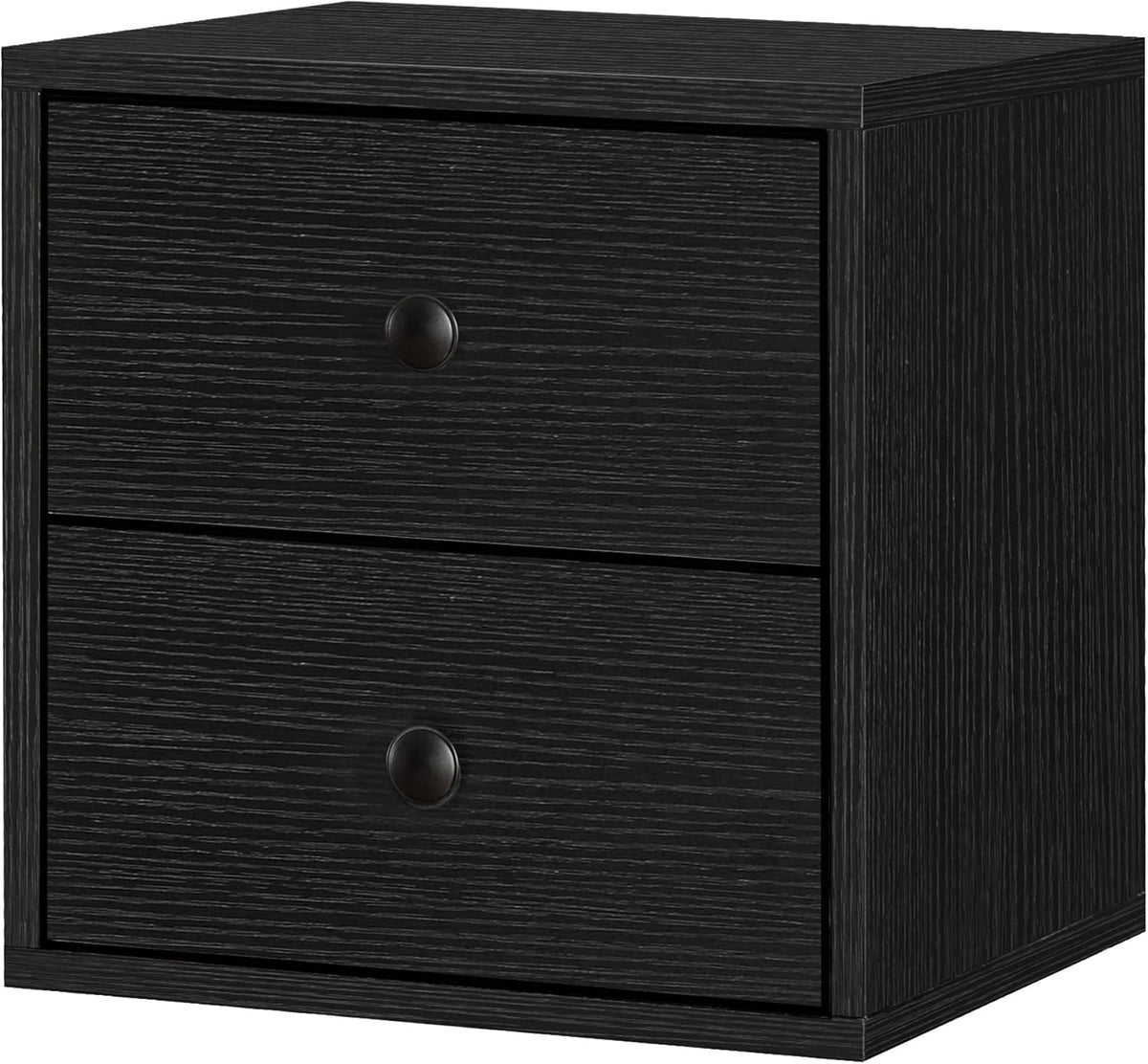 FUSUNBAO Magic DIY Cube Storage Organizer Stackable Cubes for Home Books Clothes Toy-Modular Cubby Storage System-Office Cubical-Bookcase Closet (Black, Drawer Cube)