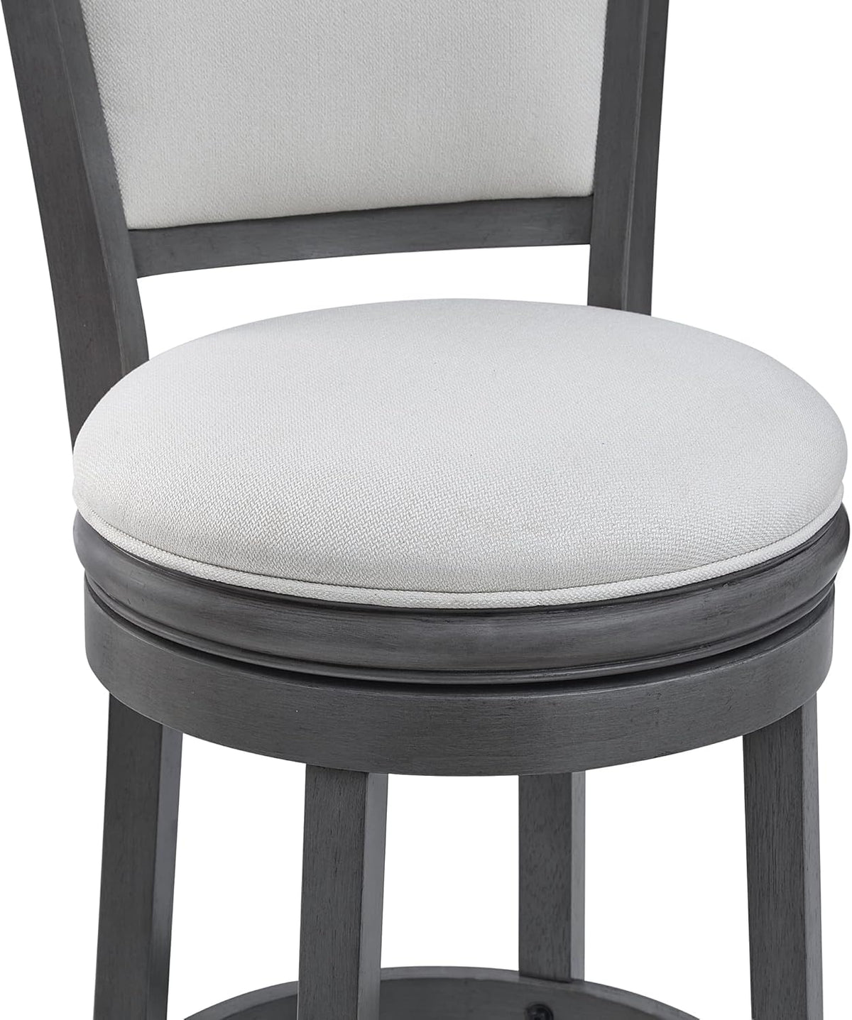 Ball & Cast Upholstered Swivel Counter Stools Kitchen Bar Stools 24" Seat Height Wooden Stool Chair, Cream White Set of 1
