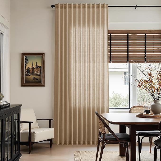 Nanspring Sand Beige Curtains 96 Inches Long